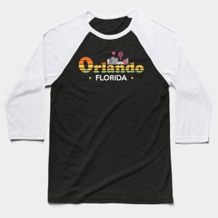 Orlando Florida Skyline Design Baseball T-Shirt